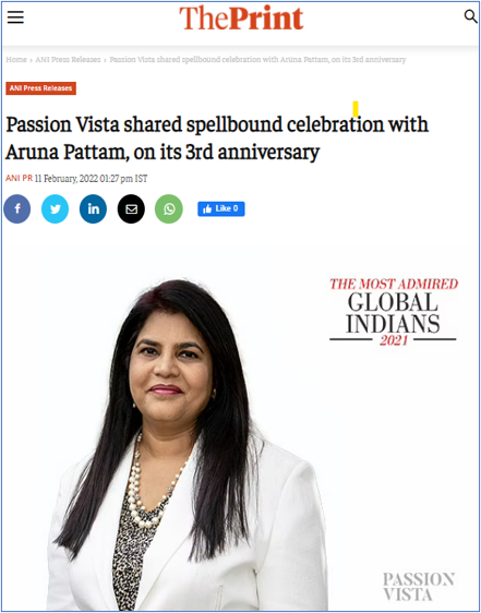 Passion Vista shared spellbound celebration with Aruna Pattam, on its 3rd anniversary